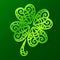 Ornate green cut out paper clover