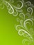 Ornate green and white background