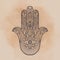 Ornate hand drawn hamsa. Popular Arabic and Jewish amulet.