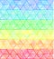 Ornate hand-drawn rainbow triangles vector