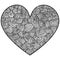 Ornate heart with meditative patterns, antistress coloring page for Valentines Day