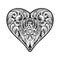 Ornate heart shape with enchanted fungi outline