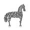 Ornate horse silhouette for your design