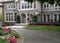 Ornate house front with flowers