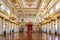 Ornate interior of the imperial throne room in the State Hermitage museum of art and culture in Saint Petersburg, Russia