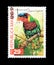 The ornate lorikeet parrot on postage stamp