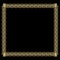 Ornate luxurious golden frame in art deco style on black background. Elegant square border with 3d embossed effect