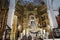 Ornate main altar of the Divino Salvador church in the Andalusian magical town of Cortegana, Huelva, Spain