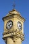 The ornate McKee Clock built of sandstone and located in the Sunken Gardens in Bangor county Down Northern Ireland