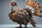 ornate mecha turkey thanksgiving 4k