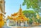 Ornate monastic building on Thanboddhay Pagoda grounds, Monywa, Myanmar