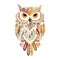 Ornate owl, zenart for your design