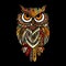 Ornate owl, zenart for your design