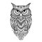 Ornate owl, zenart for your design