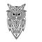 Ornate owl, zenart for your design