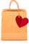 Ornate paper shopping bag with heart label