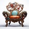 Ornate Patterned Chair With Surrealistic Design