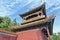 Ornate pavilion at Jing Shan park in Beijing, China