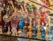 Ornate perfume bottles on a shelf