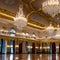 An ornate, Rococo-style ballroom with gilded accents and crystal chandeliers5, Generative AI