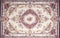 ornate rug in red and cream, in the style of rococo pastel hues, delicate pointillism, dark white and light purple