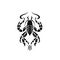 Ornate Scorpio Icon, Scorpion Isolated, Chinese Horoscope Minimal Scorpius Symbol on White