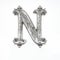 Ornate Silver Letter N: Meticulous Photorealistic 3d Illustration