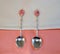Ornate silver spoons with pink rhodochrosite stone ...
