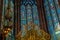 The ornate stained glass over the altar at Liverpool Anglican Cathedral