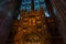 The ornate stained glass over the altar at Liverpool Anglican Cathedral