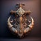 Ornate steampunk anchor, digital illustration