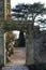 Ornate stone garden entrance.