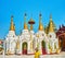 The ornate stupas of Shwedagon Pagoda complex, Yangon, Myanmar