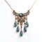 Ornate Sultan Inspired Necklace With Blue And Green Tear Drops