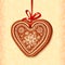 Ornate vector traditional christmas sweet heart