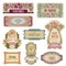 Ornate vintage labels in style Art Nouveau