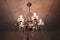 Ornate Vintage lamp illuminated gold chandelier