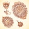 Ornate vintage vector elements in Indian style