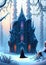 Ornate Wizard House in Winter Forest AI