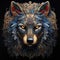 An Ornate Wolf with Stunning Patterns, Intricate, Majestic, and Captivating