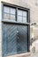 Ornate wooden closed door to the Danish National Archives Rigsarkivet