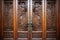 ornate wooden library door with intricate design