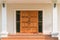 Ornate wooden teak door  interior for home and living architecture retro style decoration. Classic building contemporary