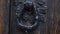 Ornate wrought iron door handle