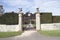 Ornate wrought iron gate of Powis Castle garden in England