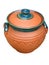 Ornated clay ceramic pattern pot
