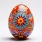 An ornately decorated egg with colorful designs, AI