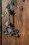 Ornately decorated medieval wooden door