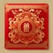 Ornately designed red envelope customary within Chinese cultural traditions