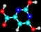 Orotic acid molecular structure isolated on black